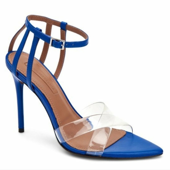 BCBGMaxAzria Daryl Clear Stiletto Sandal Heel Pump Point Blue Transparent BCBG 7 - Picture 1 of 10